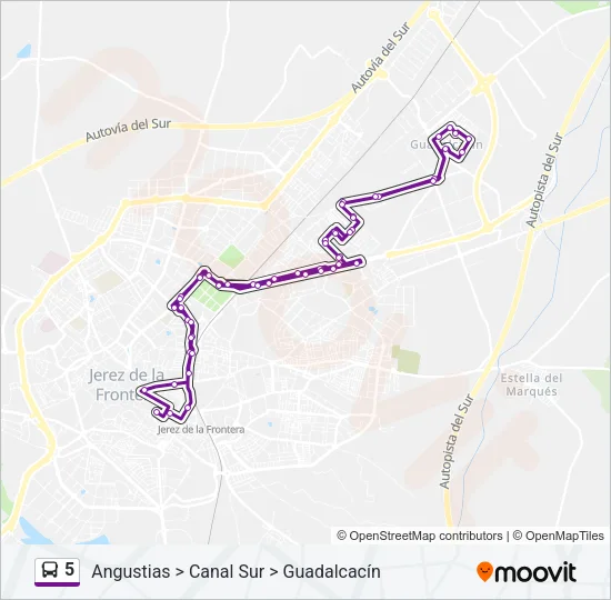 5 Bus Line Map