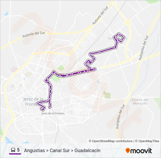 5 Bus Line Map