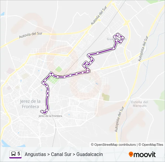 5 Bus Line Map