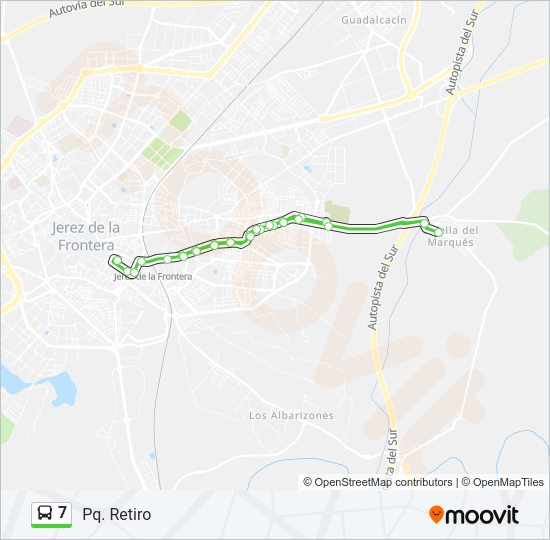 Mapa de 7 de autobús