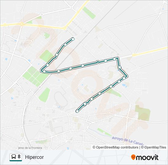 Mapa de 8 de autobús