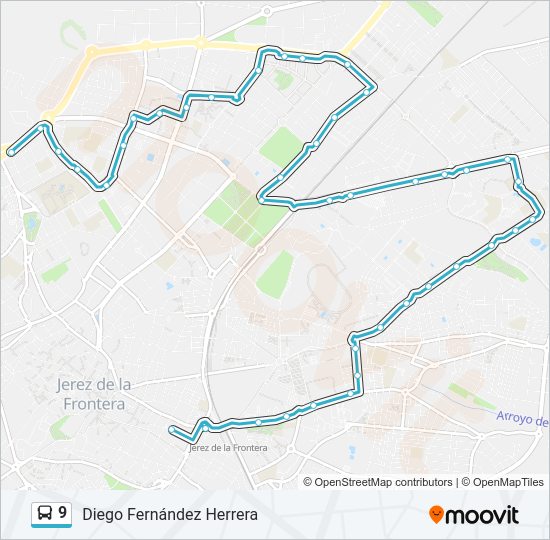 Mapa de 9 de autobús