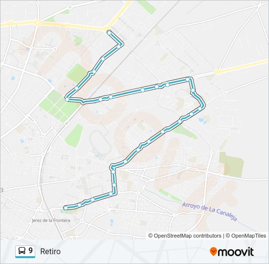 Mapa de 9 de autobús