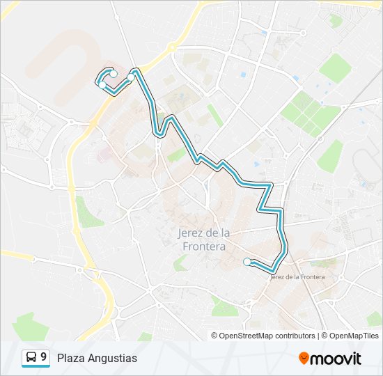 Mapa de 9 de autobús