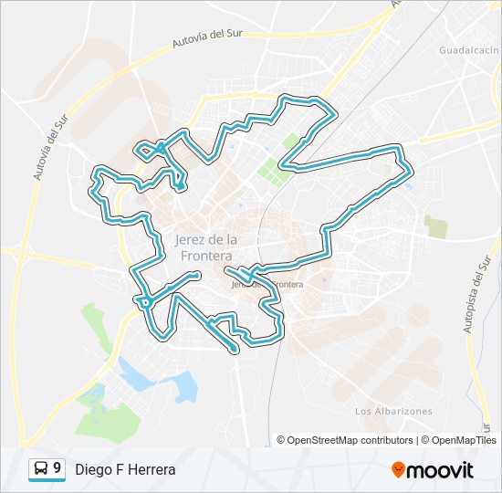 Mapa de 9 de autobús