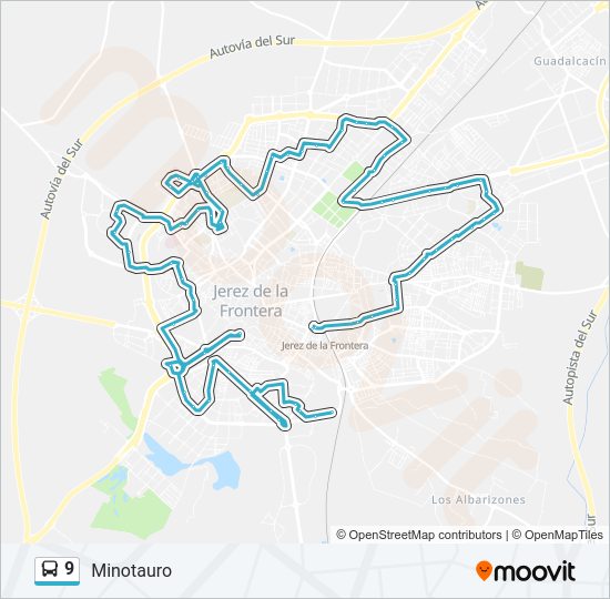 Mapa de 9 de autobús