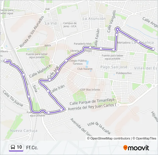 10 Bus Line Map