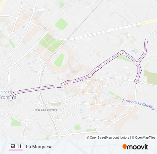 Mapa de 11 de autobús