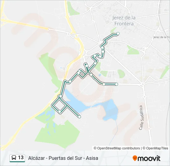 13 Bus Line Map