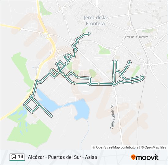 Mapa de 13 de autobús