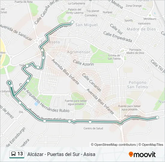 13 Bus Line Map