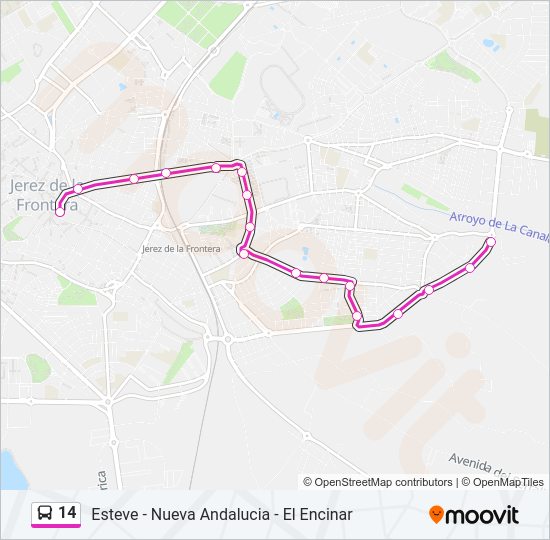 Mapa de 14 de autobús