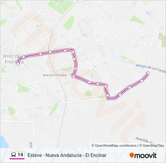 14 Bus Line Map