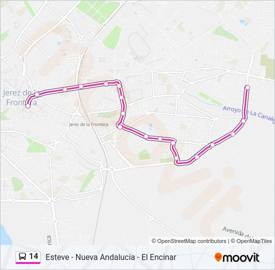 Mapa de 14 de autobús