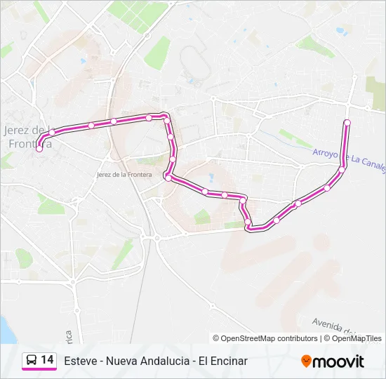 14 Bus Line Map