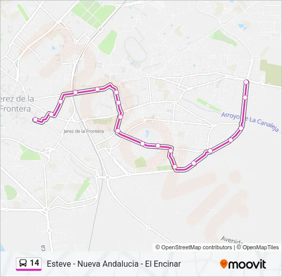 14 Bus Line Map