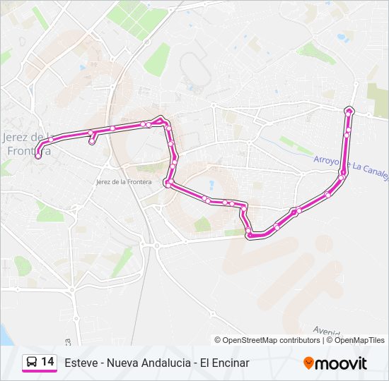 Mapa de 14 de autobús