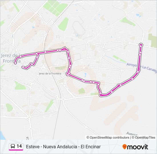 Mapa de 14 de autobús