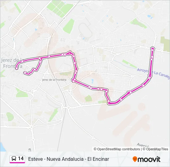 14 Bus Line Map