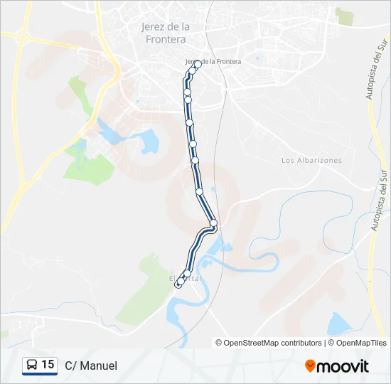 15 Bus Line Map