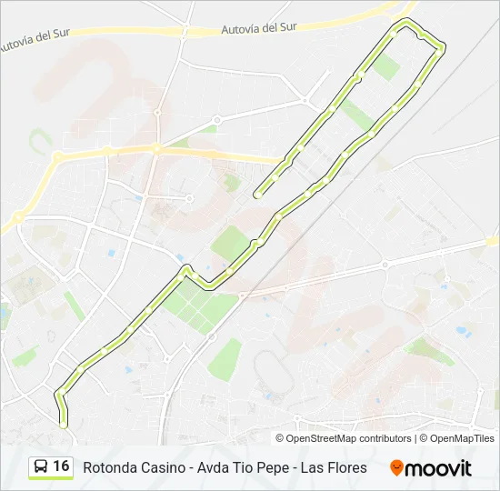 16 Bus Line Map
