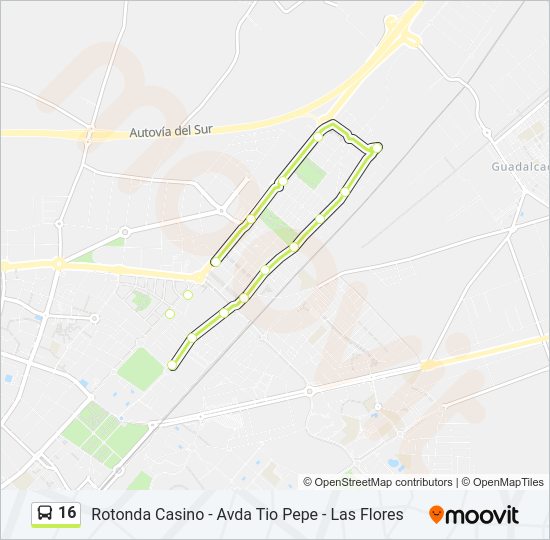 Mapa de 16 de autobús
