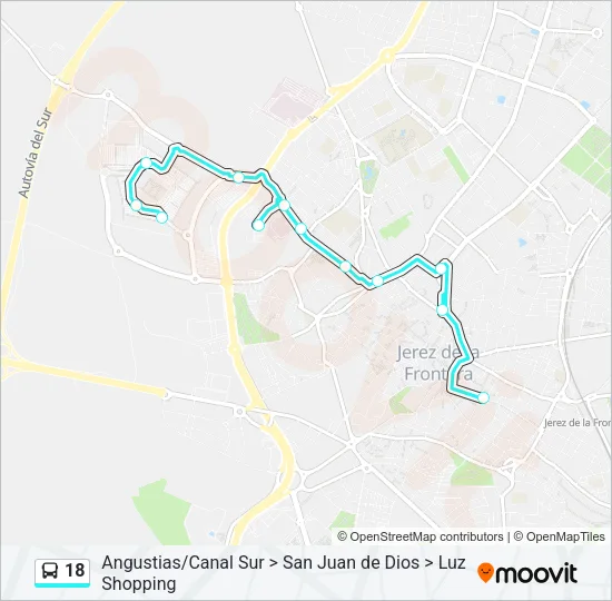18 Bus Line Map