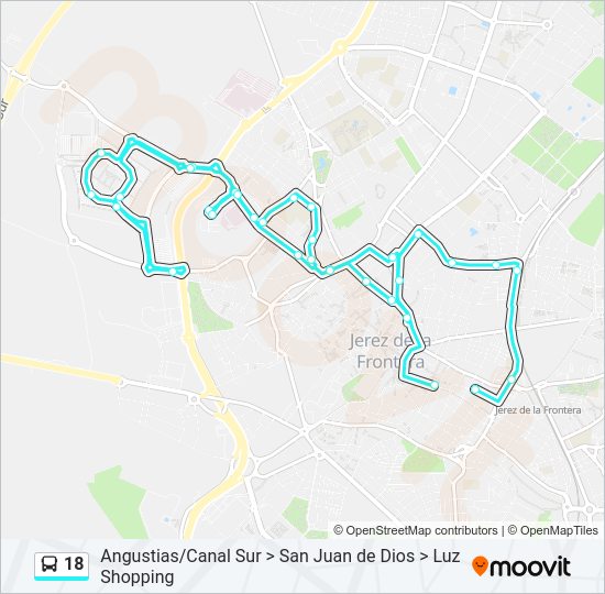 Mapa de 18 de autobús