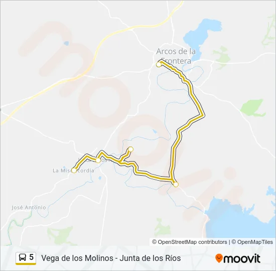5 Bus Line Map