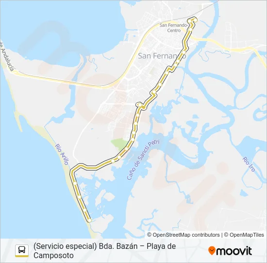 PLAYA CAMPOSOTO Bus Line Map