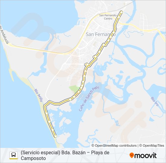 Mapa de PLAYA CAMPOSOTO de autobús