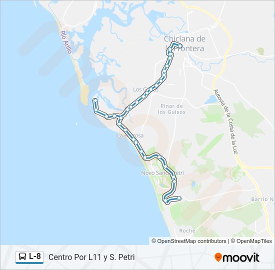 Mapa de L-8 de autobús