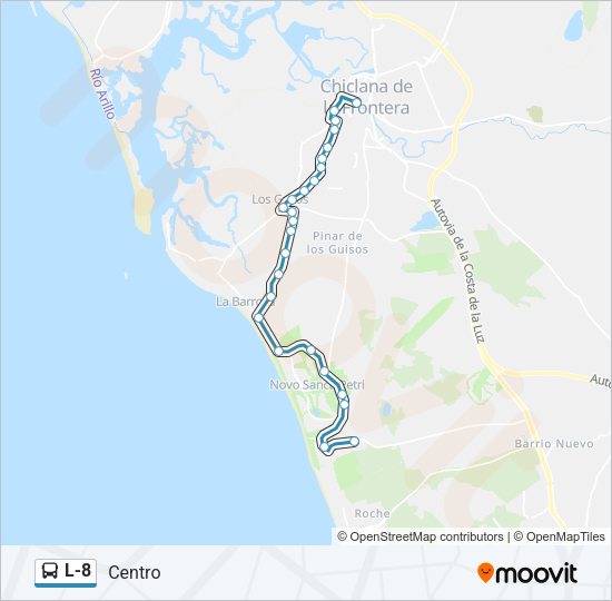 Mapa de L-8 de autobús