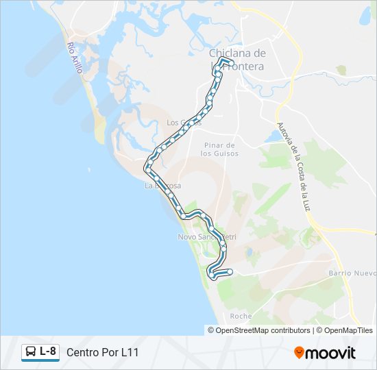 Mapa de L-8 de autobús