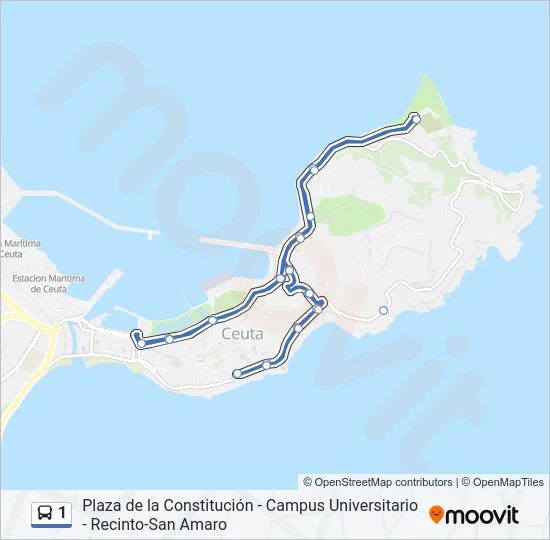 1 Bus Line Map