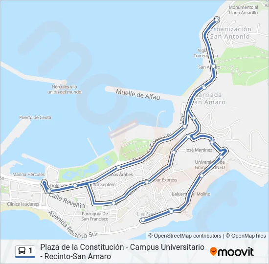 1 Bus Line Map