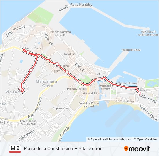 2 bus Mapa de línia