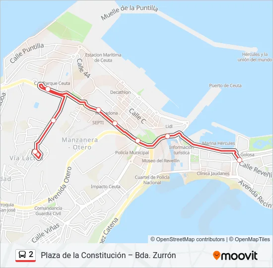 2 Bus Line Map