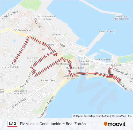 2 Bus Line Map