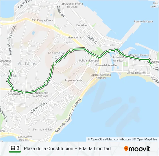 3 Bus Line Map