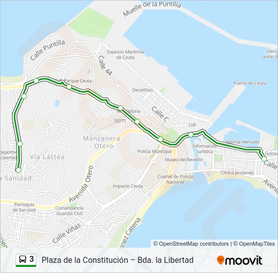 3 Bus Line Map
