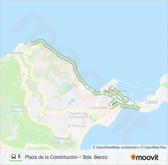 5 Bus Line Map