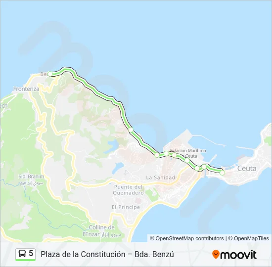 5 Bus Line Map