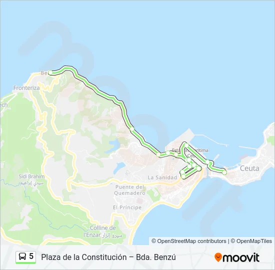 5 Bus Line Map