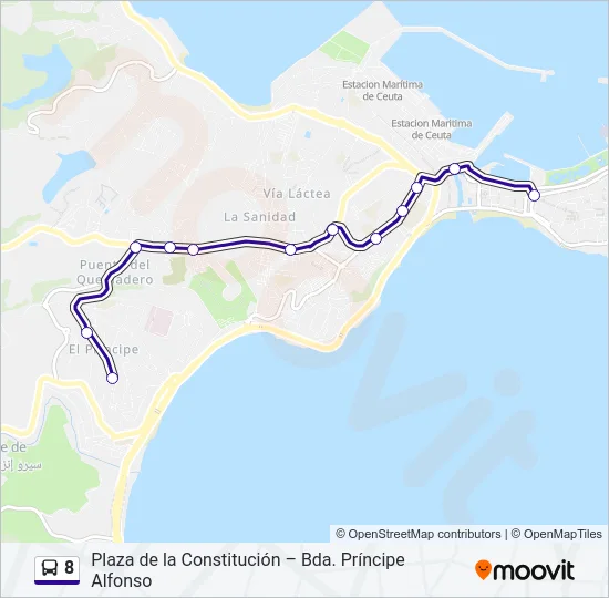 8 Bus Line Map