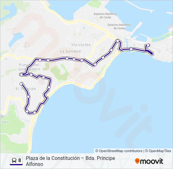 8 Bus Line Map