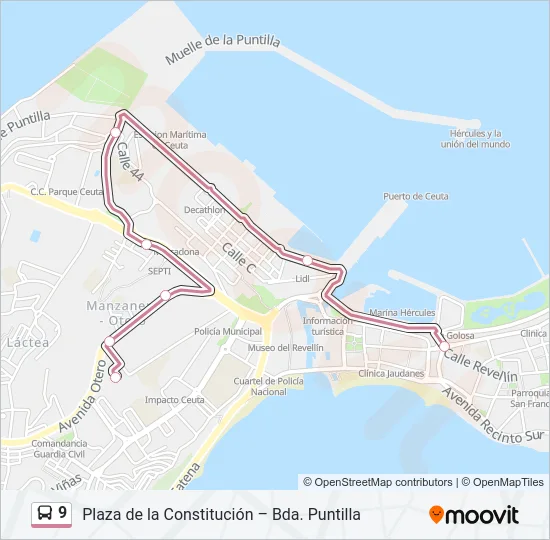 9 Bus Line Map