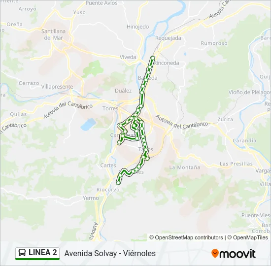 LINEA 2 Bus Line Map