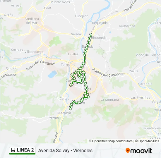 LINEA 2 Bus Line Map