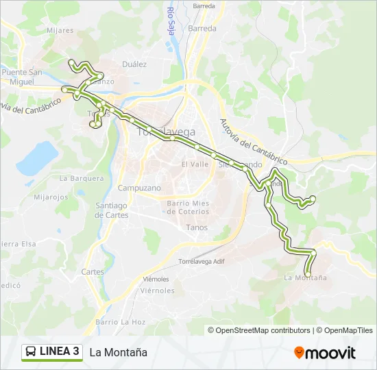 LINEA 3 Bus Line Map